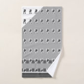 Ensemble serviette de bain chaussettes gris blanc (Serviette à main)