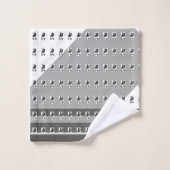 Ensemble serviette de bain chaussettes gris blanc (Gant de toilette)