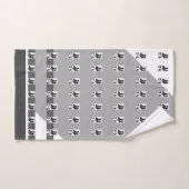 Ensemble serviette de bain chaussettes gris blanc (Serviette à main)