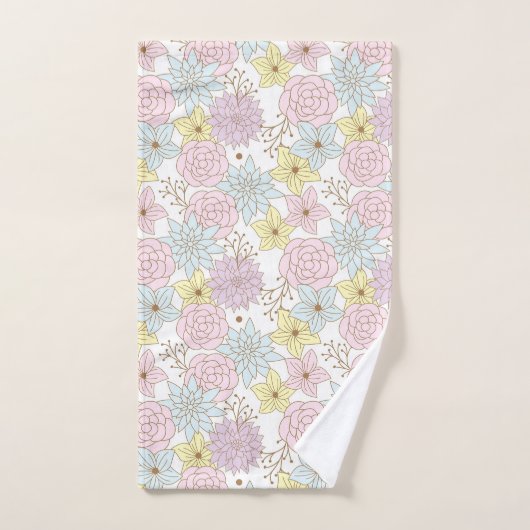 ensemble serviette de bain fleurs de printemps (Serviette à main)