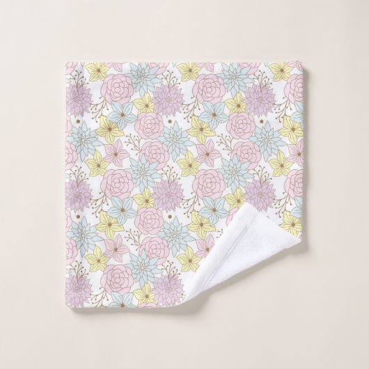 ensemble serviette de bain fleurs de printemps (Gant de toilette)