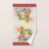 Ensemble serviette de bain vélo et fleurs (Serviette à main)