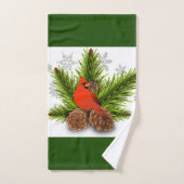 Ensemble serviettes de bain Cardinal de Noël vert (Serviette à main)
