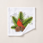 Ensemble serviettes de bain Cardinal de Noël vert (Gant de toilette)