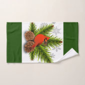 Ensemble serviettes de bain Cardinal de Noël vert (Serviette à main)