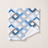 ensemble serviettes de bain chevrons bleus (Gant de toilette)