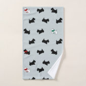 Ensemble serviettes de bain écossais gris pour Noë (Serviette à main)
