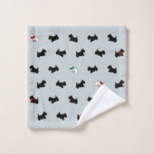 Ensemble serviettes de bain écossais gris pour Noë (Gant de toilette)