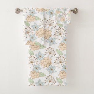ensemble serviettes de bain fleurs de printemps