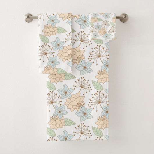 ensemble serviettes de bain fleurs de printemps (En situation)