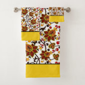 ensemble serviettes de bain florales automne (En situation)
