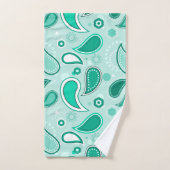 ensemble serviettes de bain vert à motifs paisley (Serviette à main)