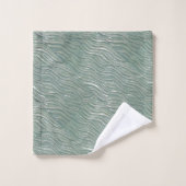 Ensemble serviettes de bain vert impression d'eau (Gant de toilette)