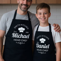 Ensemble tablier de chef de Noël Papa et enfant