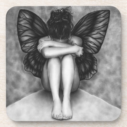 Ensemble triste de dessous de verre de fille de (Devant)
