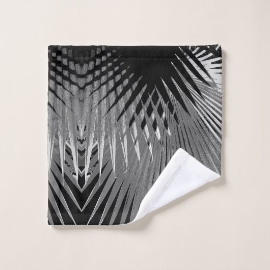 Ensemble tropical blanc noir de serviette de Bath (Gant de toilette)