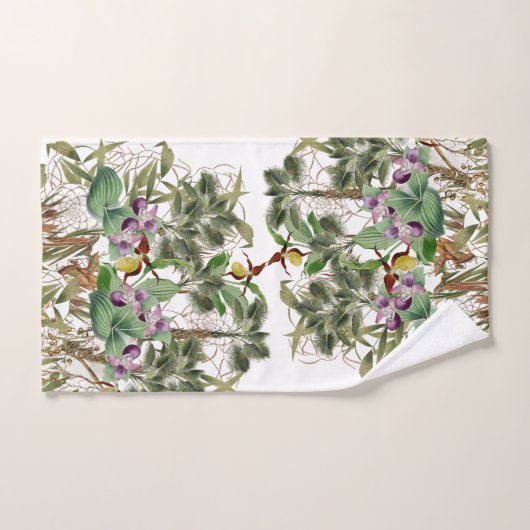 Ensemble tropical de serviette de Bath de fleurs (Serviette à main)