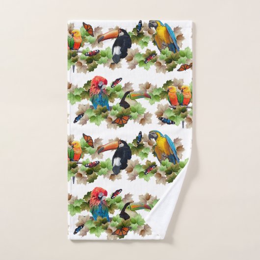 Ensemble tropical de serviette de salle de bains (Serviette à main)