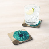 Ensemble turquoise de dessous de verre de pavot (Côté Droit)