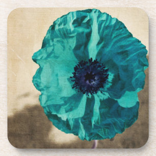 Ensemble turquoise de dessous de verre de pavot
