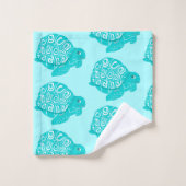 Ensemble turquoise de serviette d'Aqua de motif de (Gant de toilette)