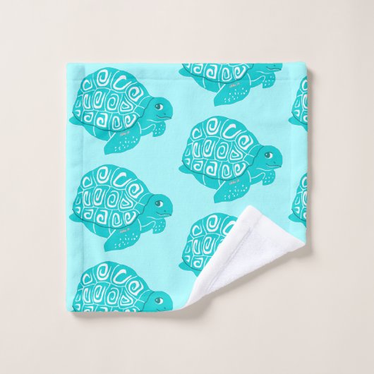 Ensemble turquoise de serviette d'Aqua de motif de (Gant de toilette)