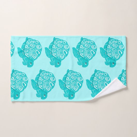 Ensemble turquoise de serviette d'Aqua de motif de (Serviette à main)