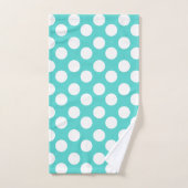 Ensemble turquoise et blanc de serviette de Bath (Serviette à main)