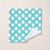 Ensemble turquoise et blanc de serviette de Bath (Gant de toilette)