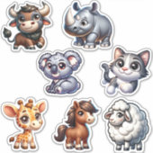 Ensemble unique de stickers animaux 3D (Devant)