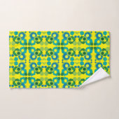 Ensemble vert-bleu de serviette de Bath d'hexagone (Serviette à main)