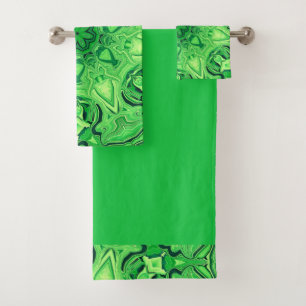 Ensemble vert de serviette de Bath de mandala
