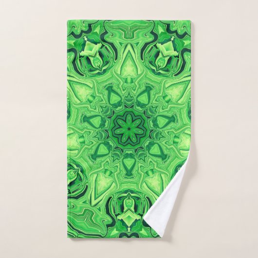 Ensemble vert de serviette de Bath de mandala (Serviette à main)