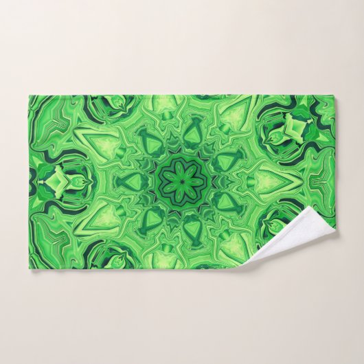 Ensemble vert de serviette de Bath de mandala (Serviette à main)