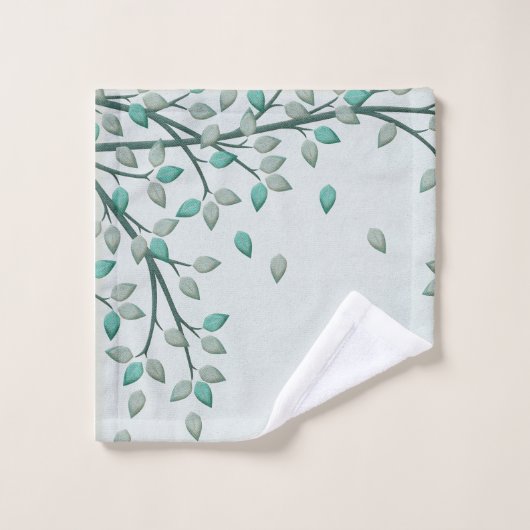 Ensemble vert de serviette de salle de bains de (Gant de toilette)