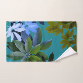 Ensemble vert et de bleu de feuille d'art de salle (Serviette à main)