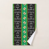 Ensemble vert et jaune noir de serviette de (Serviette à main)
