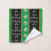 Ensemble vert et jaune noir de serviette de (Gant de toilette)