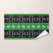 Ensemble vert et jaune noir de serviette de (Serviette à main)