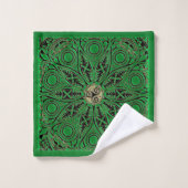 Ensemble vert irlandais de serviette de mandala de (Gant de toilette)