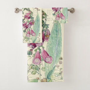 Ensemble vintage botanique de serviette de Bath de