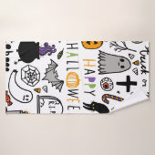 Ensemble vintage d'Halloween. Icône d'halloween mi (Serviette de bain)