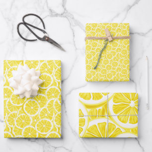 Ensembles de papier d'enveloppement de citrons cou