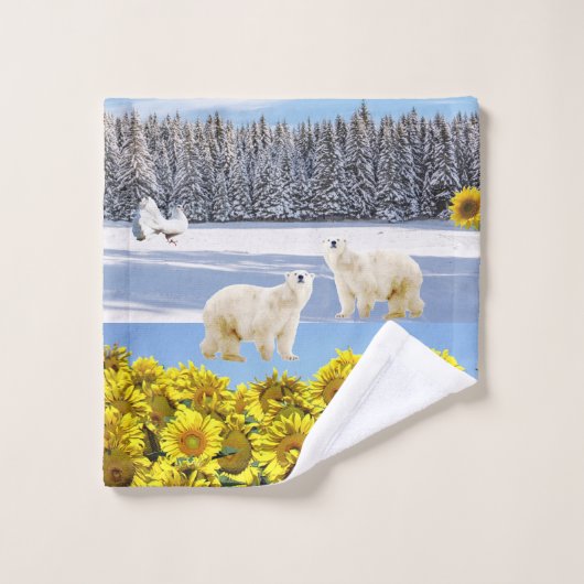 Ensembles de serviettes de bain de fleurs de tourn (Gant de toilette)