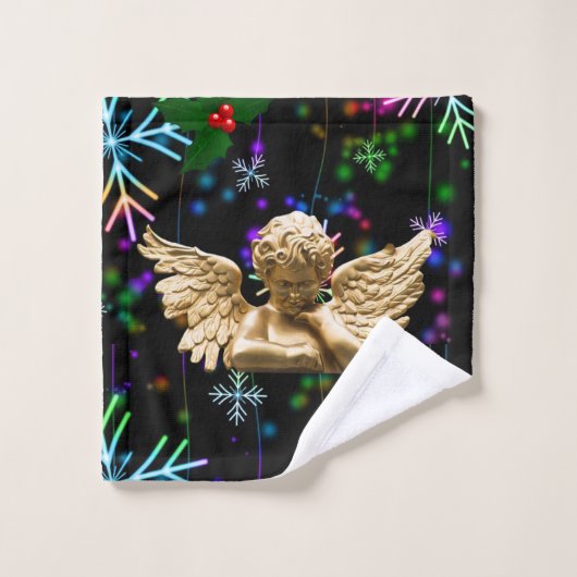 Ensembles de serviettes de bain de Noël, Ange de N (Gant de toilette)