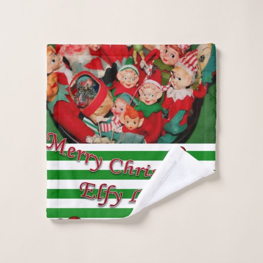 Ensembles de serviettes de bain de Noël, Elfe (Gant de toilette)