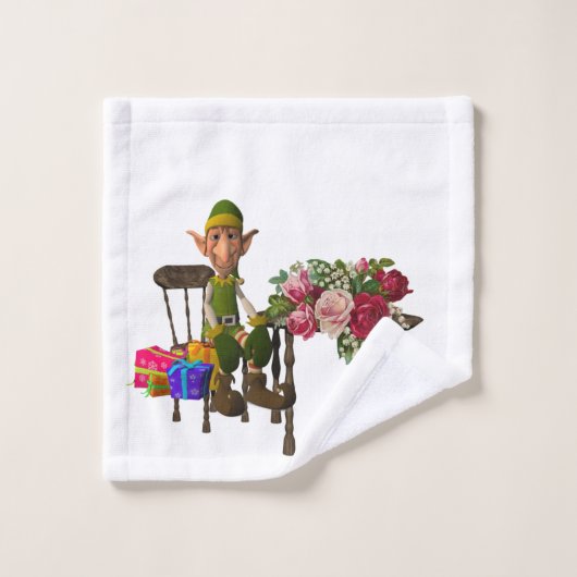 Ensembles de serviettes de bain de Noël, Elfe (Gant de toilette)