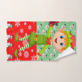 Ensembles de serviettes de bain de Noël, Elfe bonh (Serviette à main)
