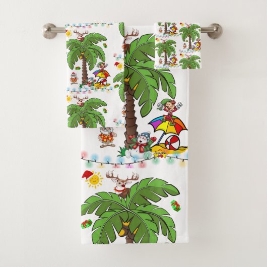 Ensembles de serviettes de bain de Noël, fête de p (En situation)