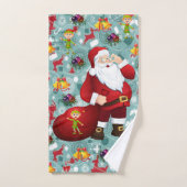 Ensembles de serviettes de bain de Noël, Père Noël (Serviette à main)